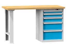 Werkbänke der H Reihe, B x H x T 1500 x 880-890 x 700-800 mm (6 Ausführungen)