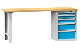 Werkbänke der H Reihe, B x H x T 2500 x 880-890 x 700-800 mm (6 Ausführungen)