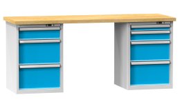 Werkbänke der N Reihe, B x H x T 2500 x 880-890 x 700-800 mm (6 Ausführungen)
