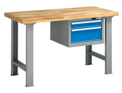 Werkbänke der B Reihe, B x H x T 1500 x 880-890 x 700-800 mm (6 Ausführungen)