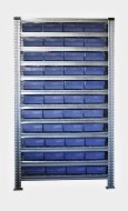Regal mit Stapelbehälter 100 x 230 mm - 44 St. (4 Modelle)