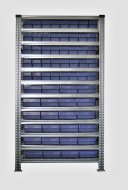 Regal mit Stapelbehälter 100 x 230 mm - 24 St., 100 x 115 mm - 40 St.  (4 Modelle)
