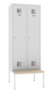 Garderobenschrank Sum 420 W mit untergebauter Sitzbank P421 W