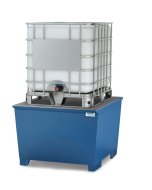 Auffangwanne mit Rost classic-line, mit Füßen, für IBC-Behälter