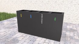 Mülleimer 3-fach Steel III, für Außenbereich