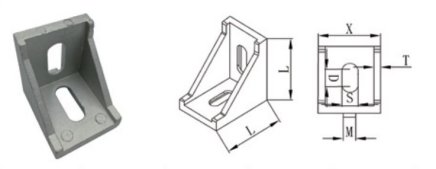 90° Winkel, 40 x 35 mm KBA-40 - 1
