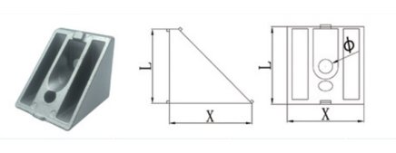 45° Winkel, 40 x 44 mm - 1