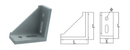 Winkel 90°, 60 x 28 mm - 1