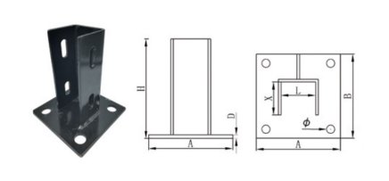 Sockel für Profile KFH-40 - 1