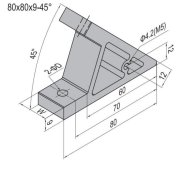 Winkel 45°, 80x80x9 mm - 2