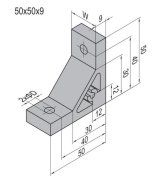 Winkel 90°, 50x50x9 mm - 2