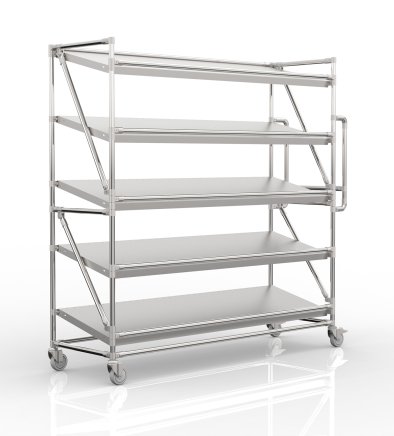 Regalwagen für Behälter mit schrägen Regalböden, Breite 1700 mm, SP17040 (3 Modelle) - 4