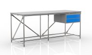 Werkbank mit Container mit zwei Schubladen Breite 2000 mm, 240405314 - 4
