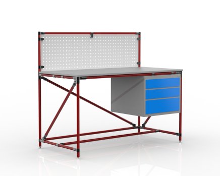 Werkbank mit Lochplatte 24040833, Breite 1500 mm - 2