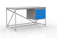 Werkbank mit Container mit drei Schubladen Breite 1500 mm, 24040539 - 1