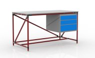 Werkbank mit Container mit drei Schubladen Breite 1500 mm, 24040539 - 2