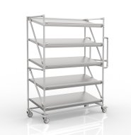 Regalwagen für Behälter mit schrägen Regalböden, Breite 1300 mm, SP13050 - 1