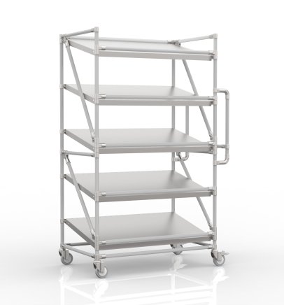 Regalwagen für Behälter mit schrägen Regalböden 1000 x 600 mm, SP10060 - 1