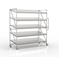 Regalwagen für Behälter mit schrägen Regalböden, Breite 1700 mm, SP17060 - 1