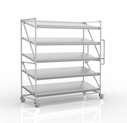 Regalwagen für Behälter mit schrägen Regalböden, Breite 1700 mm, SP17060 - 1