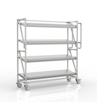 Regalwagen für Behälter mit schrägen Regalböden, Breite 1300 mm, SP13030 (4 Modelle) - 1