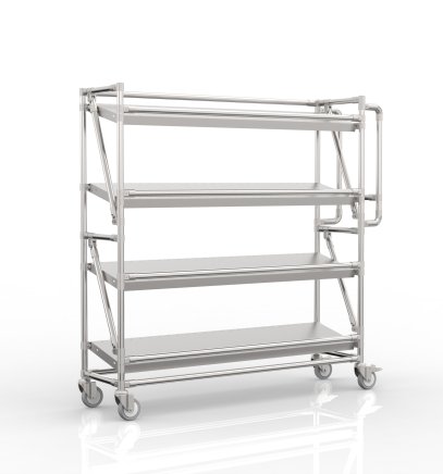 Regalwagen für Behälter mit schrägen Regalböden, Breite 1300 mm, SP13030 (4 Modelle) - 4