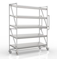 Regalwagen für Behälter mit schrägen Regalböden, Breite 1500 mm, SP15040 (3 Modelle)