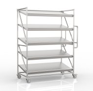 Regalwagen für Behälter mit schrägen Regalböden, Breite 1300 mm, SP13060 - 4