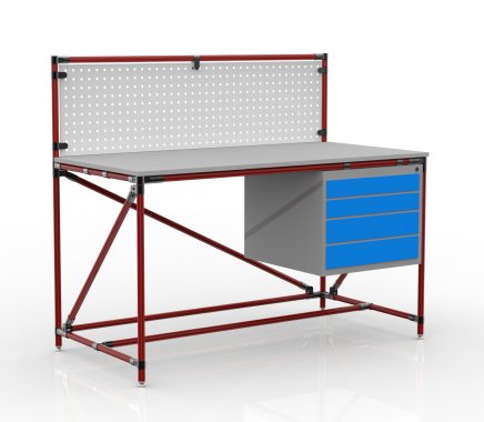 Werkbank mit Lochplatte 24040834, Breite 1500 mm - 2