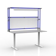 Elektrisch höhenverstellbarer Tisch mit Aufsatz und Lochblechpaneel 24031130 - 3