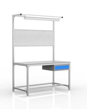 Werkbank aus Aluminiumprofilen, 1 Schublade (verschiedene Varianten) - 1