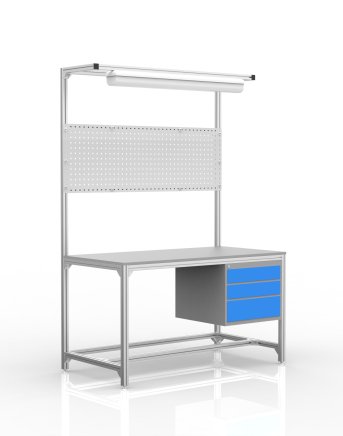 Werkbank aus Aluminiumprofilen, 3 Schubladen (verschiedene Varianten) - 1