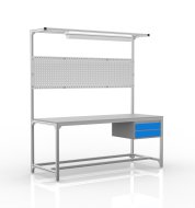 Werkbank aus Aluminiumprofilen, 2 Schubladen (verschiedene Varianten)