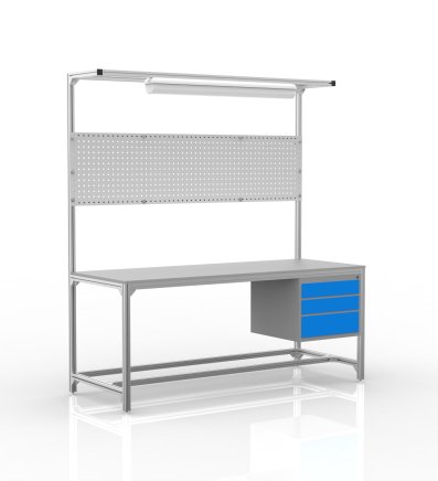 Werkbank aus Aluminiumprofilen, 3 Schubladen (verschiedene Varianten) - 1