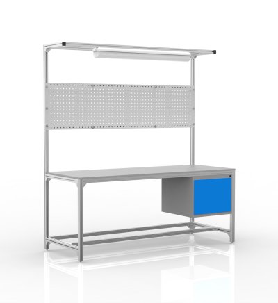 Werkbank aus Aluminiumprofilen, Container mit Türen (verschiedene Ausführungen) - 1