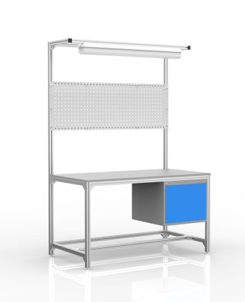 Werkbank aus Aluminiumprofilen, Container mit Türen (verschiedene Ausführungen) - 1
