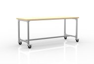 Fahrbarer Arbeitstisch aus Aluminiumprofilen, Breite 2000 mm - 1