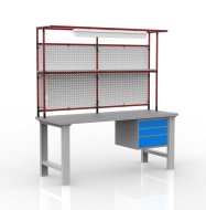 Höhenverstellbarer Werkstatttisch mit Aufbau 24081903 - 2