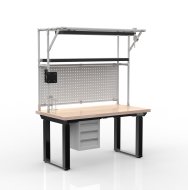 Elektrisch höhenverstellbarer Arbeitstisch mit Container und drei Schubladen 24111935 - 1