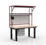 Elektrisch höhenverstellbarer Arbeitstisch mit Container und drei Schubladen 24111935 - 2