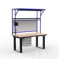 Elektrisch höhenverstellbarer Arbeitstisch mit Container und drei Schubladen 24111935 - 3
