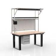 Elektrisch höhenverstellbarer Arbeitstisch mit Container und drei Schubladen 24111935 - 4