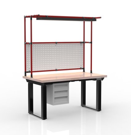 Elektrisch höhenverstellbarer Schreibtisch mit Container und drei Schubladen 24111938 - 2