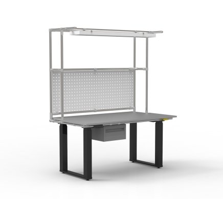 ESD Arbeitstisch mit Aufbau, elektrisch höhenverstellbar - 1