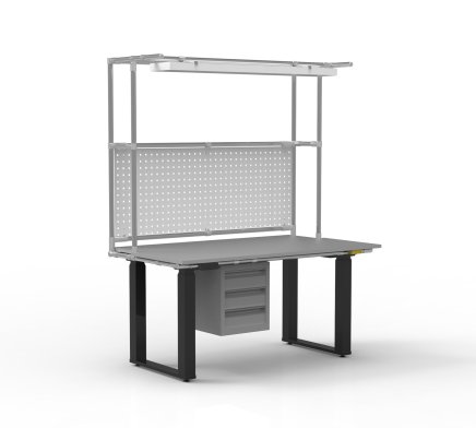 ESD Arbeitstisch, elektrisch höhenverstellbar, mit Aufsatz - 1