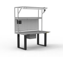ESD Arbeitstisch, elektrisch höhenverstellbar, mit Aufsatz