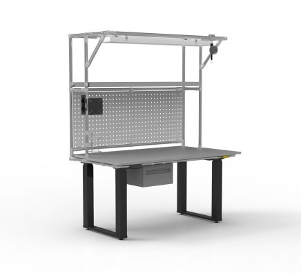 ESD Arbeitstisch, elektrisch höhenverstellbar, mit Aufsatz - 1
