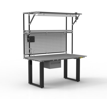 ESD Arbeitstisch, elektrisch höhenverstellbar, mit Aufsatz - 2