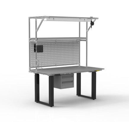 ESD Arbeitstisch, elektrisch höhenverstellbar, mit Aufsatz - 1