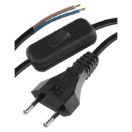 Netzkabel mit Schalter 2 m (2×0,75 mm²) – schwarz